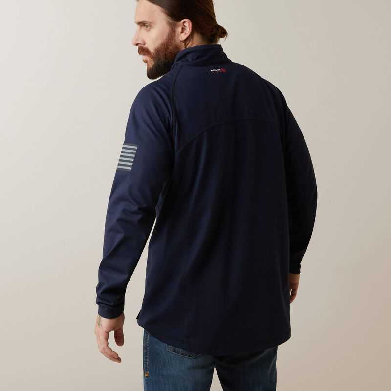 Ariat FR Combat Stretch Patriot 1/4 Zip Work Shirt Navy | 971LQGBAR