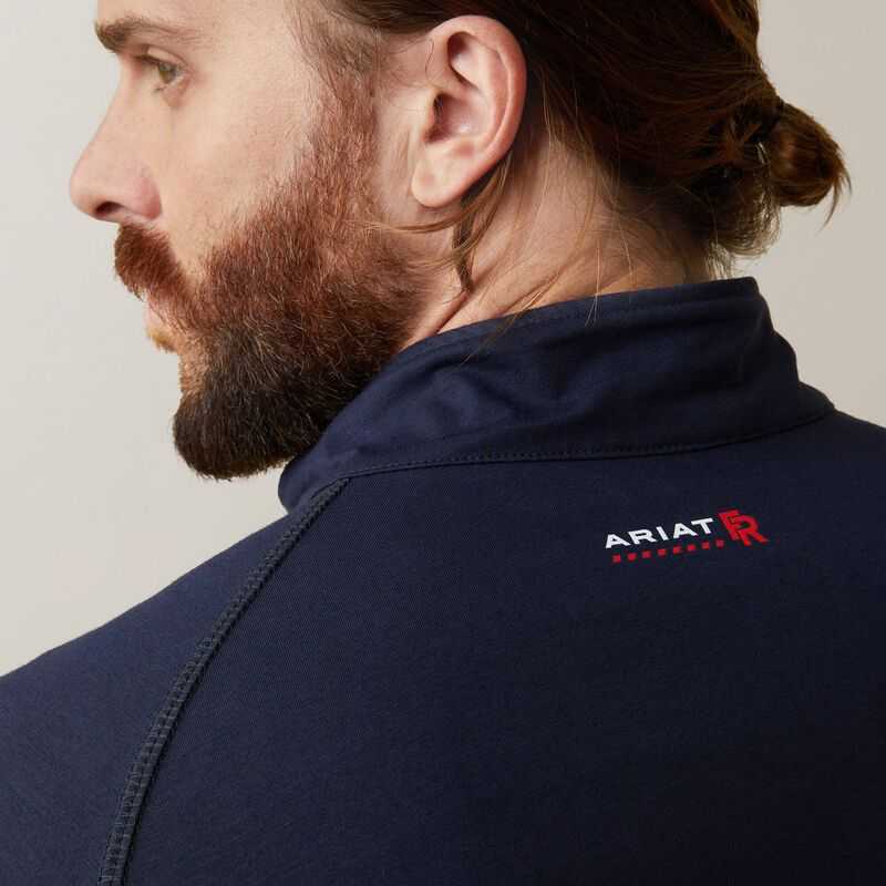 Ariat FR Combat Stretch Patriot 1/4 Zip Work Shirt Navy | 971LQGBAR