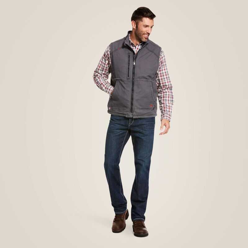 Ariat FR DuraLight Stretch Canvas Vest Grey | 816FIYSLD