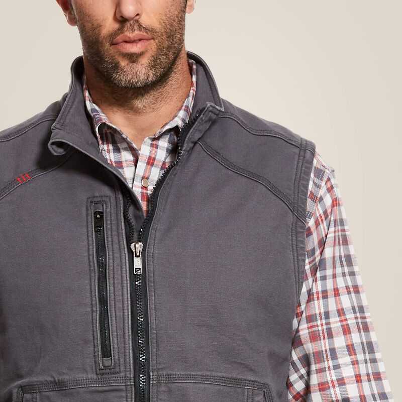 Ariat FR DuraLight Stretch Canvas Vest Grey | 816FIYSLD