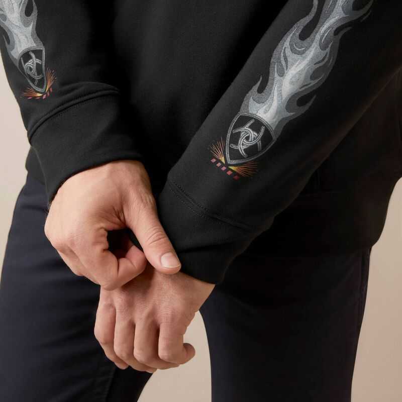 Ariat FR DuraStretch Flames Hoodie Black | 168UCVFHE