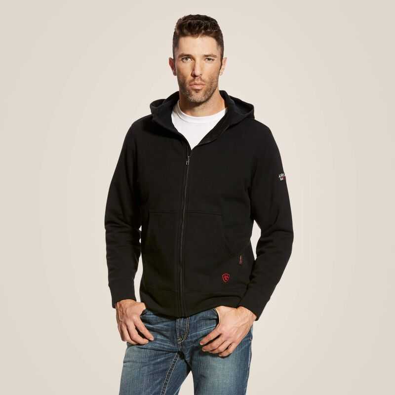 Ariat FR DuraStretch Full Zip Hoodie Black | 124FDGBJK