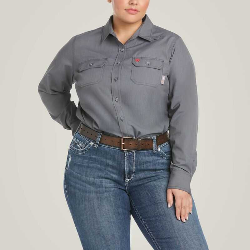 Ariat FR Featherlight Work Shirt Grey | 139KMOJDL