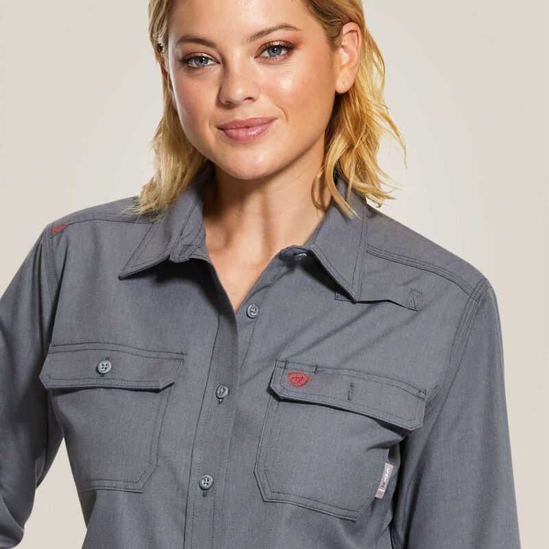 Ariat FR Featherlight Work Shirt Grey | 139KMOJDL