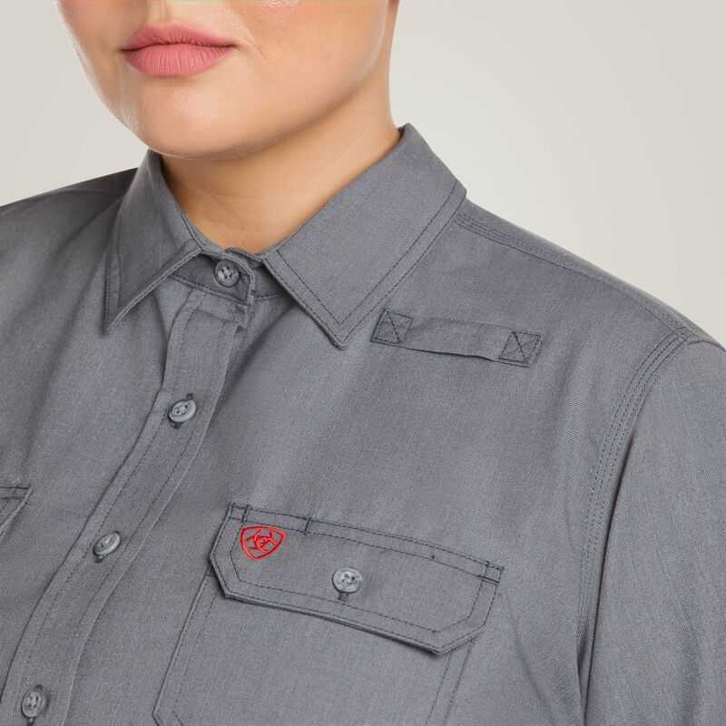 Ariat FR Featherlight Work Shirt Grey | 139KMOJDL