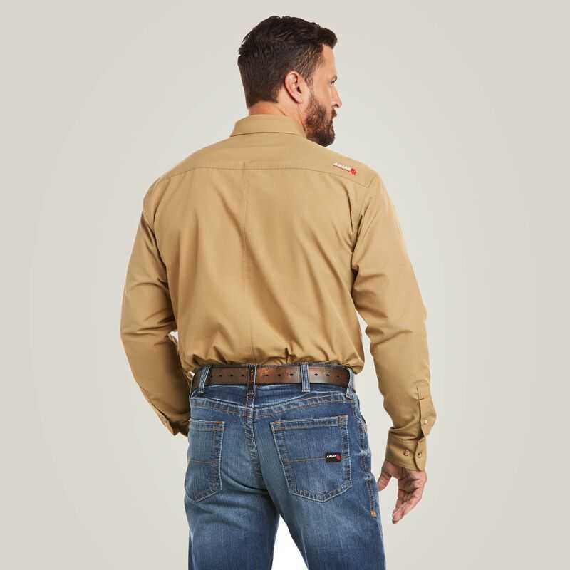 Ariat FR Featherlight Work Shirt Khaki | 234IZUCGW