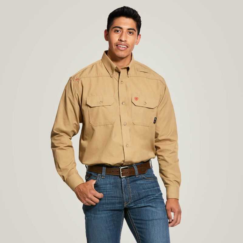 Ariat FR Featherlight Work Shirt Khaki | 234IZUCGW