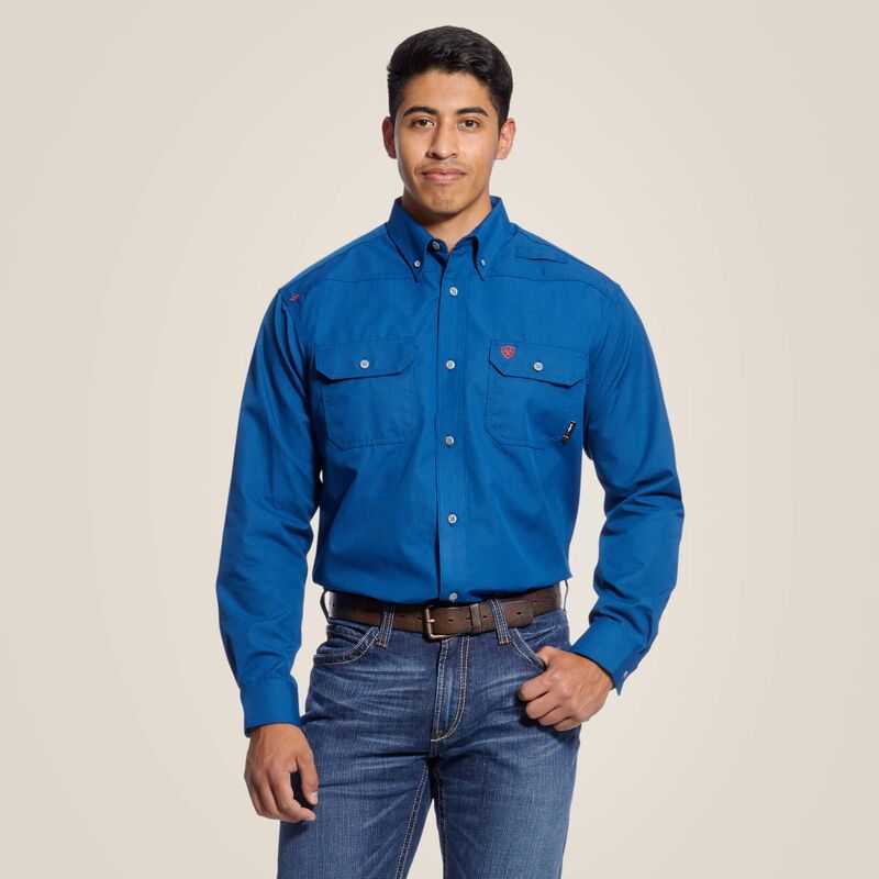 Ariat FR Featherlight Work Shirt Royal Blue | 806RPFOSN