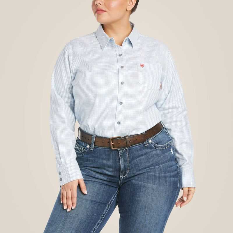 Ariat FR Hermosa DuraStretch Work Shirt White | 538LNKIXF