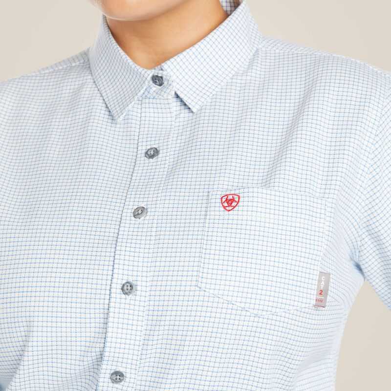 Ariat FR Hermosa DuraStretch Work Shirt White | 538LNKIXF