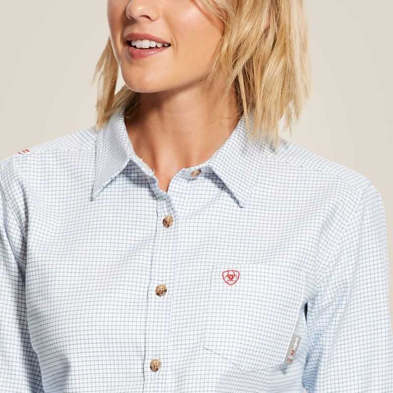 Ariat FR Hermosa DuraStretch Work Shirt White | 538LNKIXF