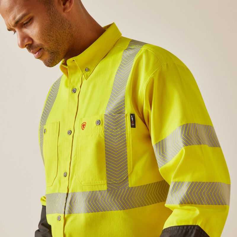 Ariat FR Hi-Vis Work Shirt Yellow | 316ESGUID