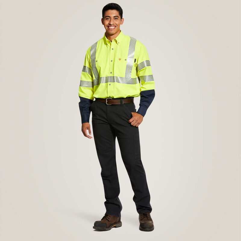 Ariat FR Hi-Vis Work Shirt Yellow | 897JPIFKR