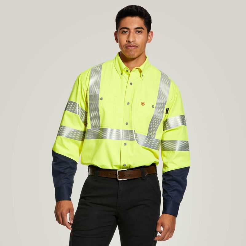 Ariat FR Hi-Vis Work Shirt Yellow | 897JPIFKR