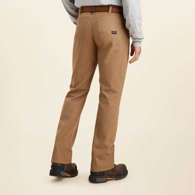 Ariat FR M4 Relaxed Crossfire Straight Pant Khaki | 452XDSHEO