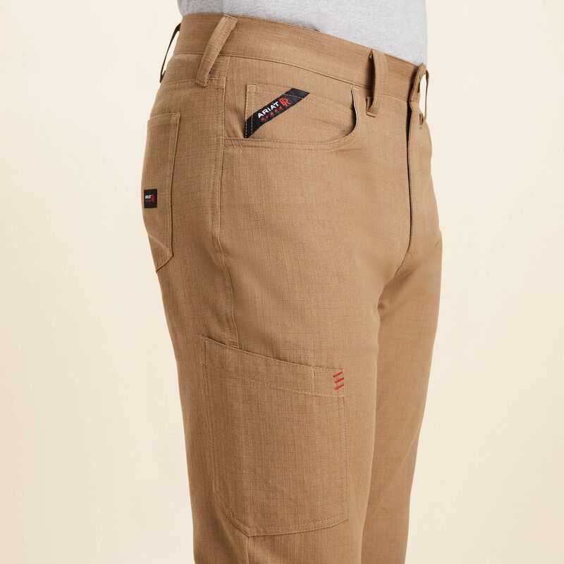 Ariat FR M4 Relaxed Crossfire Straight Pant Khaki | 452XDSHEO