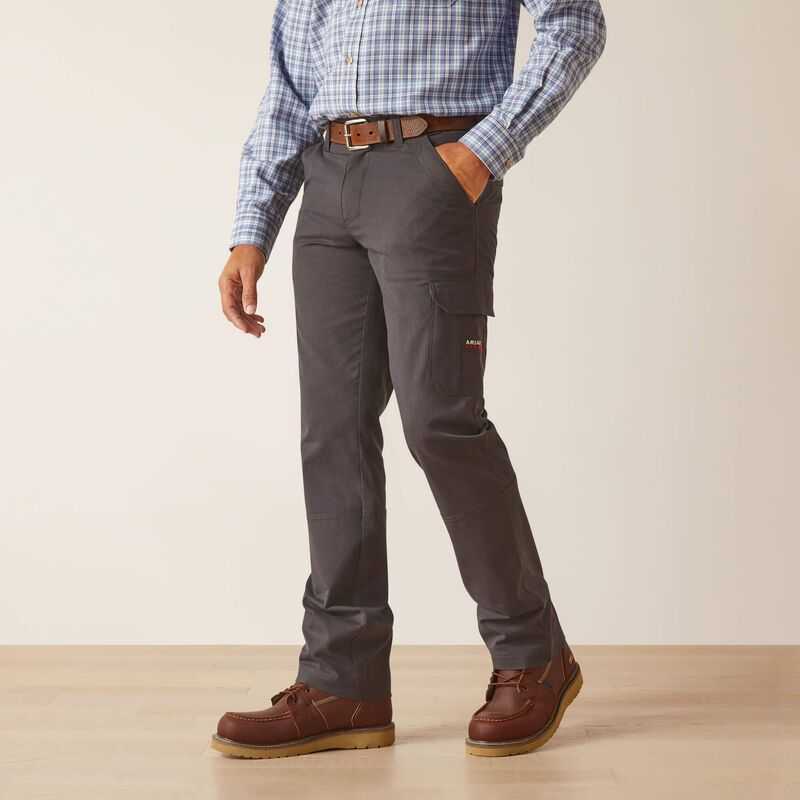 Ariat FR M7 Slim DuraStretch Duralight Twill Straight Pant Grey | 631PODCUN