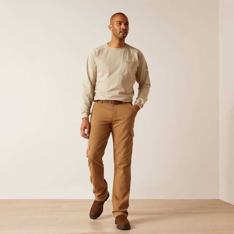 Ariat FR M7 Slim DuraStretch Duralight Twill Straight Pant Khaki | 069BSMJYD