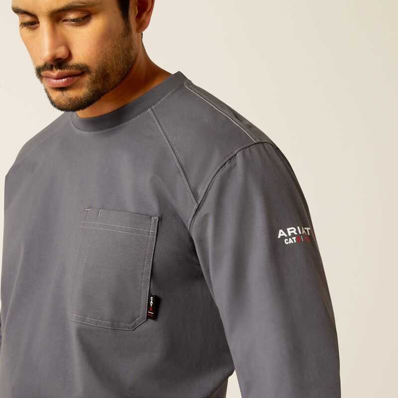 Ariat FR Pima T-Shirt Grey | 748BYJTAS