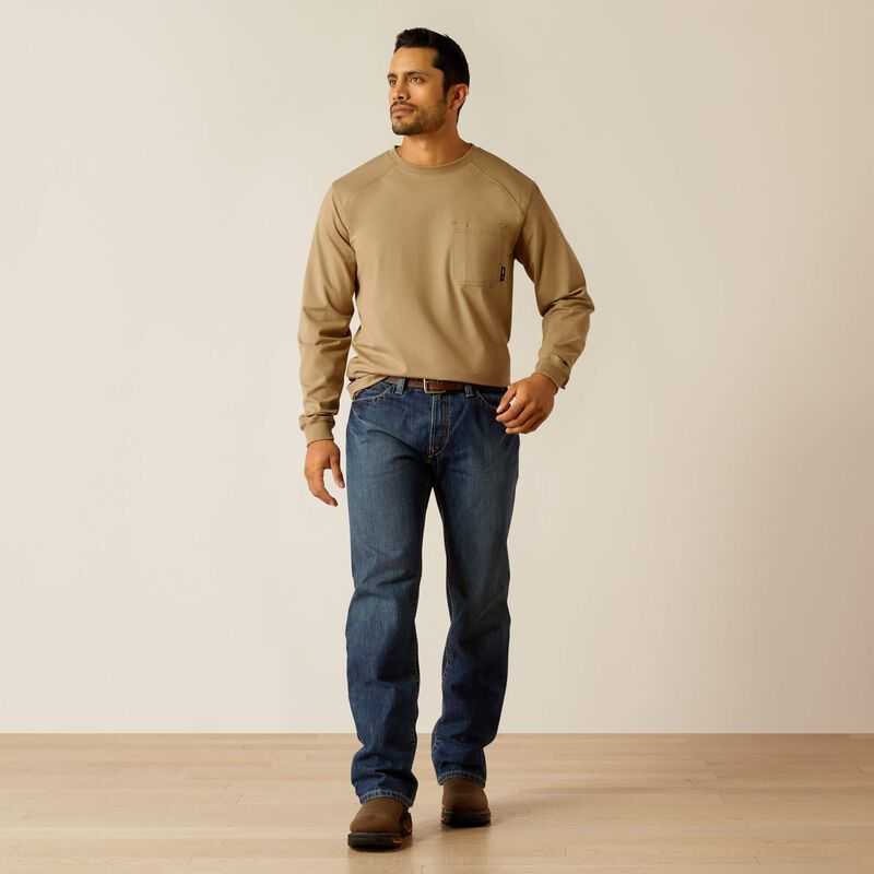 Ariat FR Pima T-Shirt Khaki | 275WKPSZT