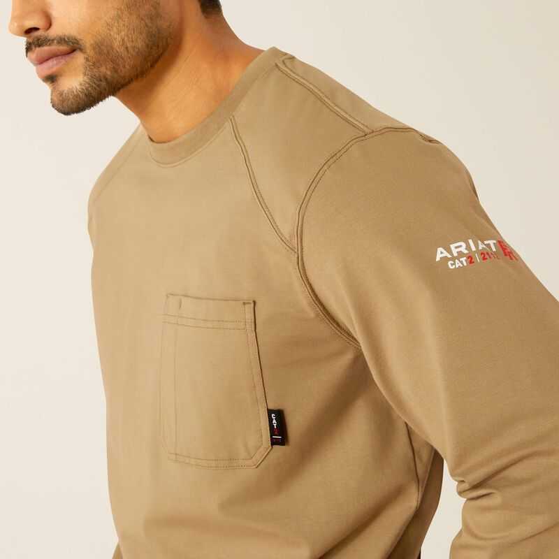 Ariat FR Pima T-Shirt Khaki | 275WKPSZT