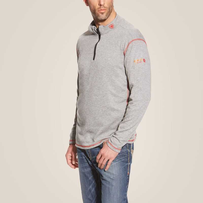 Ariat FR Polartec 1/4 Zip Top Light Grey | 286DSAELK