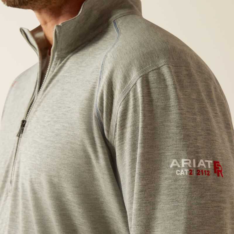 Ariat FR Primo 1/4 Zip Baselayer Grey | 587WCEUXZ