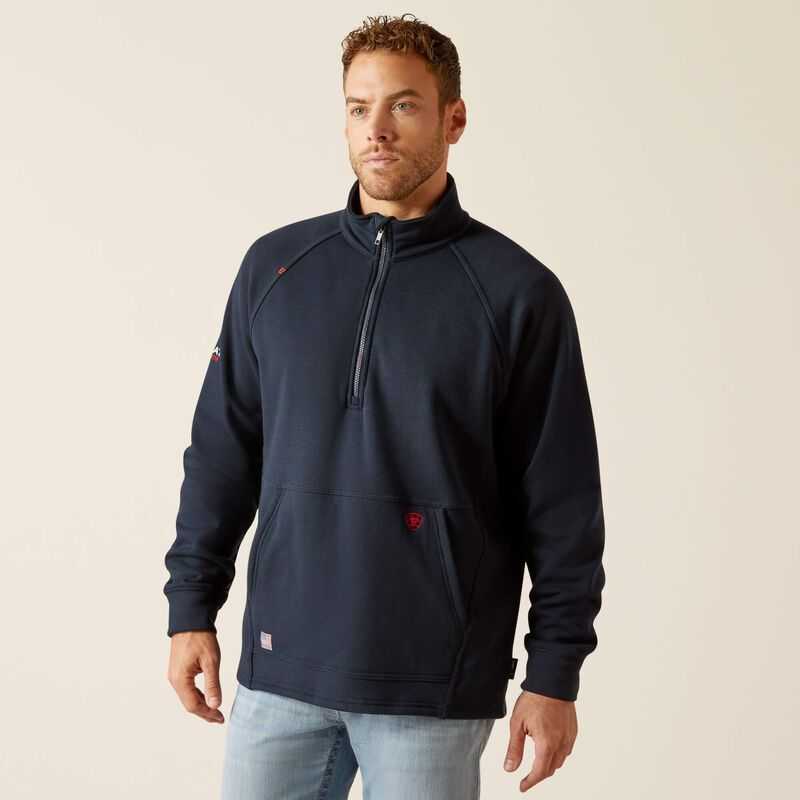 Ariat FR Primo Fleece 2.0 1/4 Zip Sweater Navy | 509YFGPRX