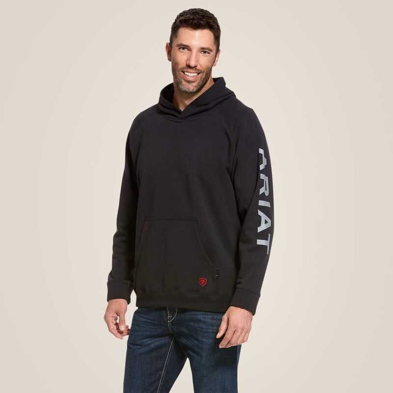 Ariat FR Primo Fleece Logo Hoodie Black | 947LCAMDN