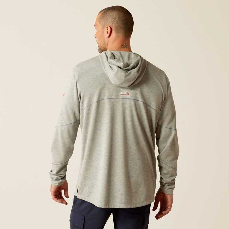 Ariat FR Primo Hooded T-Shirt Grey | 324QXATBD