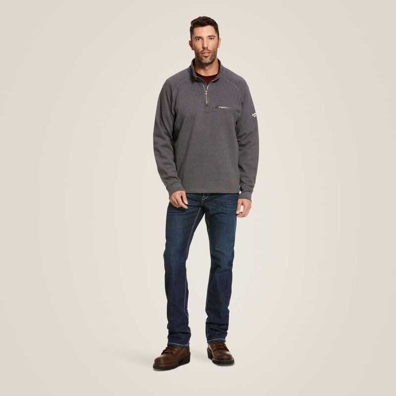 Ariat FR Rev 1/4 Zip Top Grey | 174MNSBIK