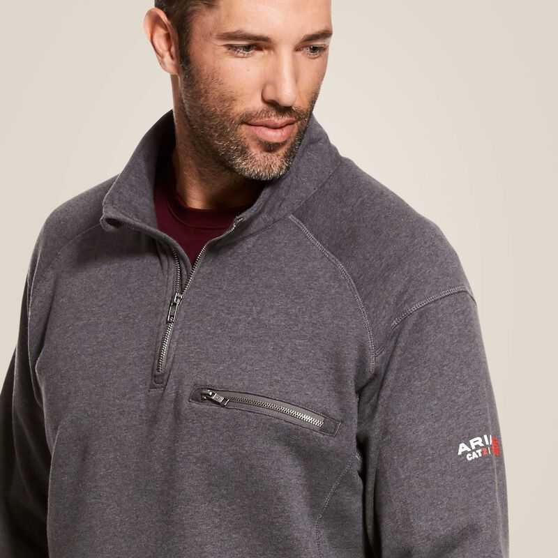 Ariat FR Rev 1/4 Zip Top Grey | 174MNSBIK