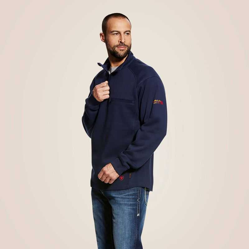 Ariat FR Rev 1/4 Zip Top Navy | 842QGMRCS