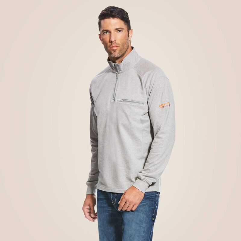 Ariat FR Rev 1/4 Zip Top Silver | 032UGYNFO