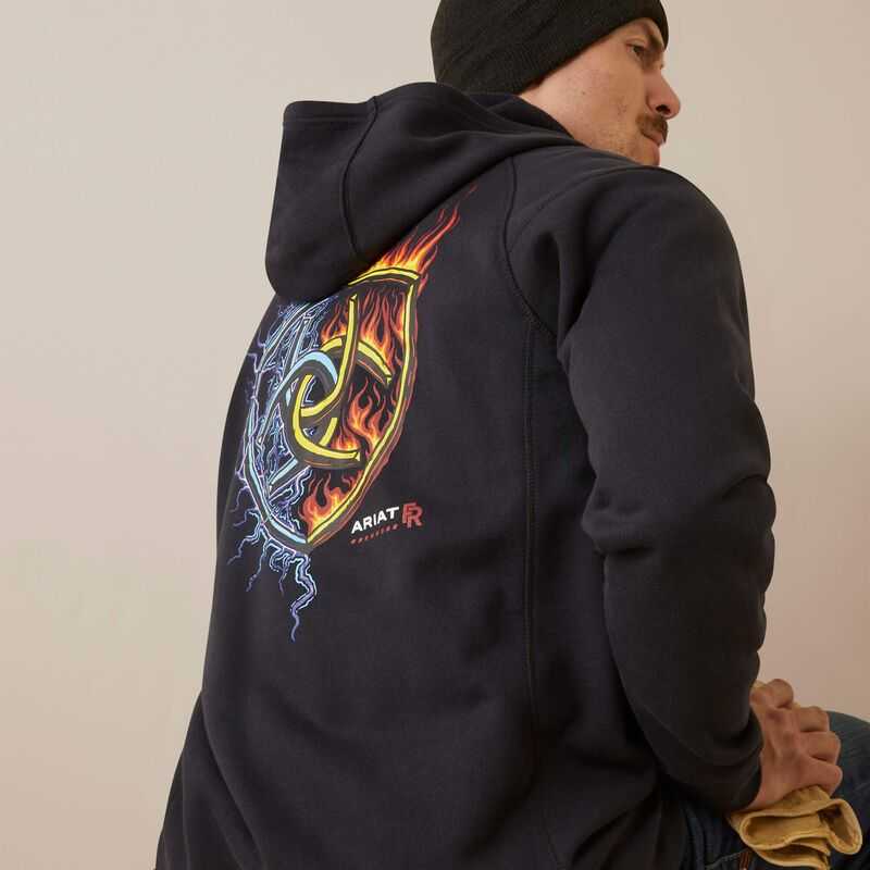 Ariat FR Rev Shock Fire Hoodie Black | 560PLFZJI