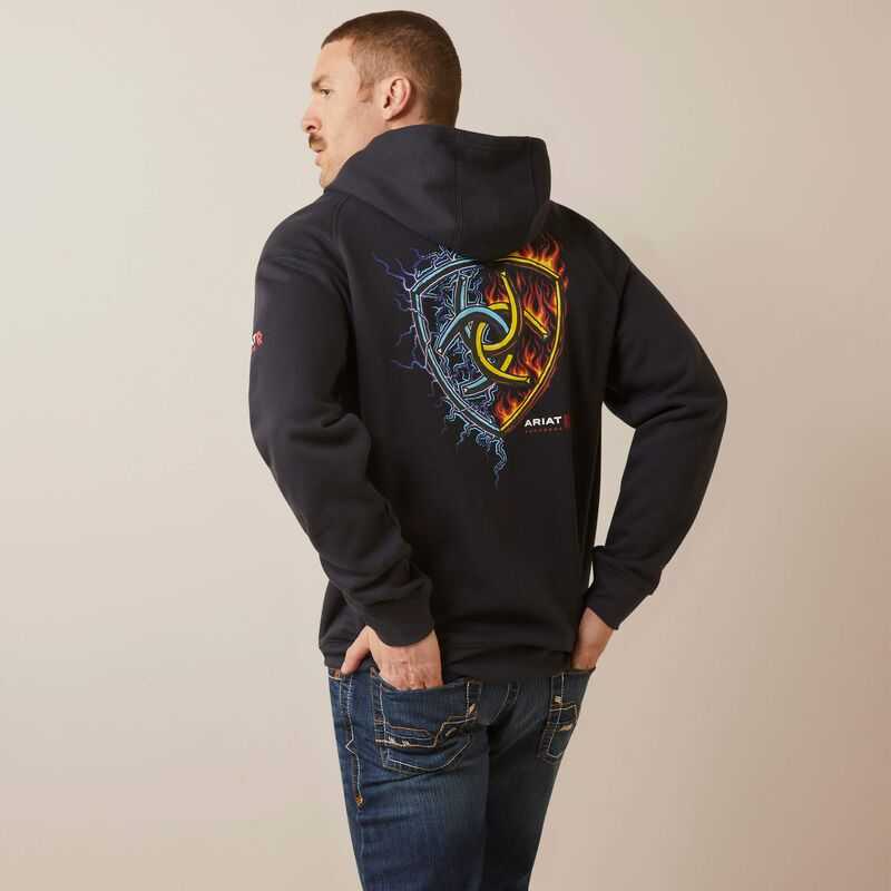 Ariat FR Rev Shock Fire Hoodie Black | 560PLFZJI