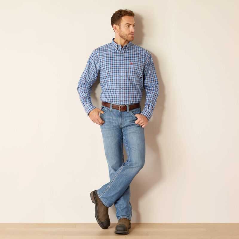 Ariat FR Sierra Work Shirt Blue | 769MGJUOS