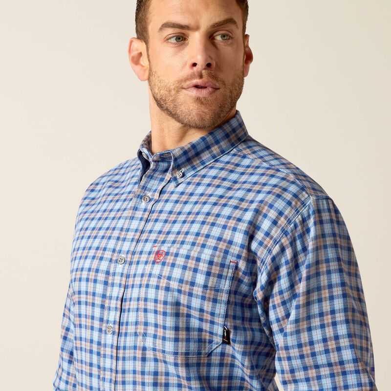 Ariat FR Sierra Work Shirt Blue | 769MGJUOS