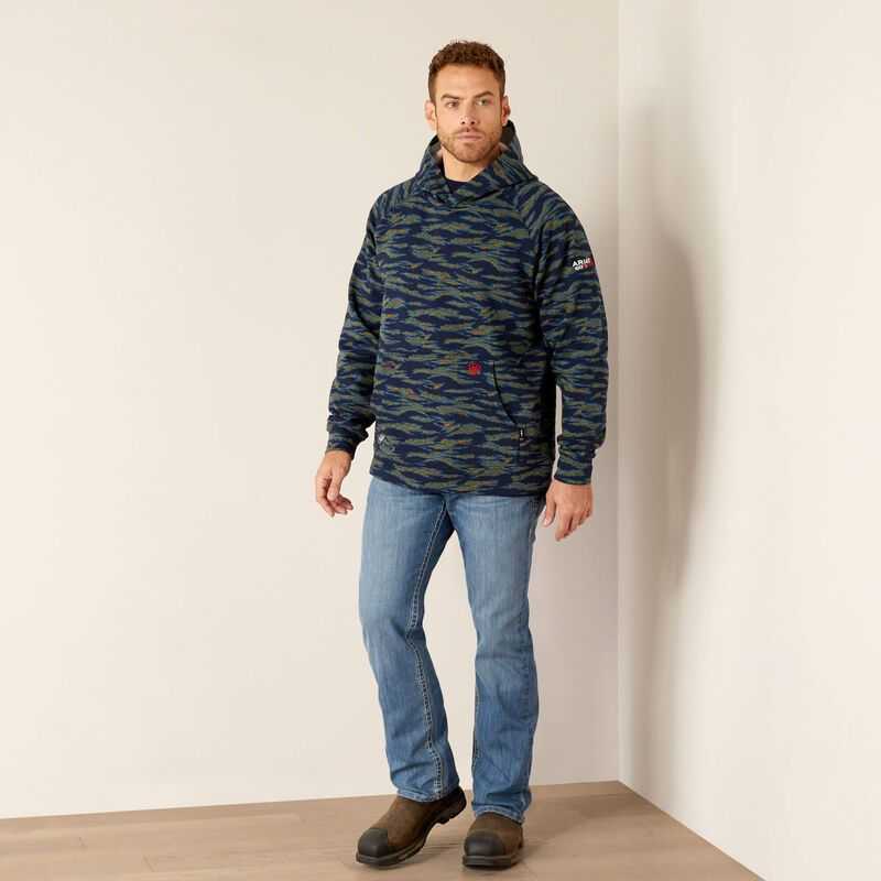 Ariat FR Smoke Hoodie Blue Camo | 047BEFAXT