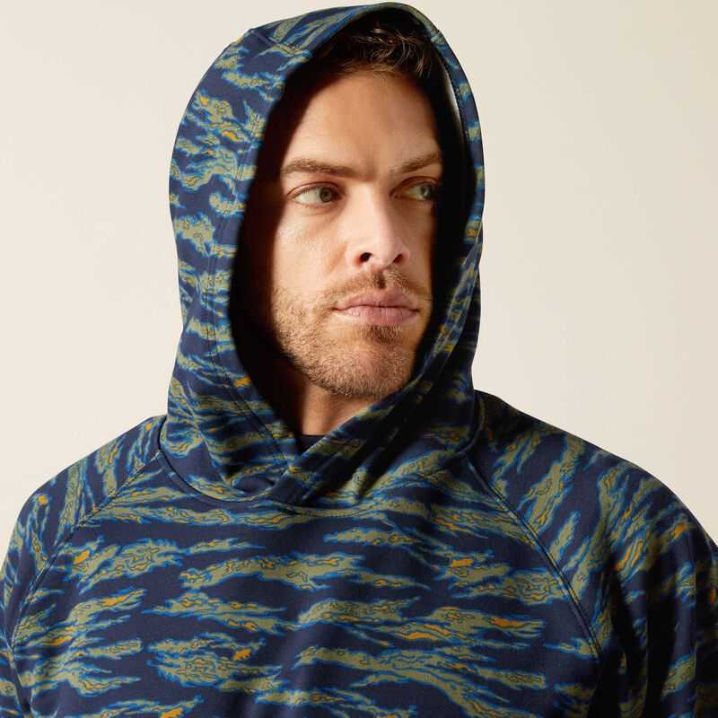 Ariat FR Smoke Hoodie Blue Camo | 047BEFAXT