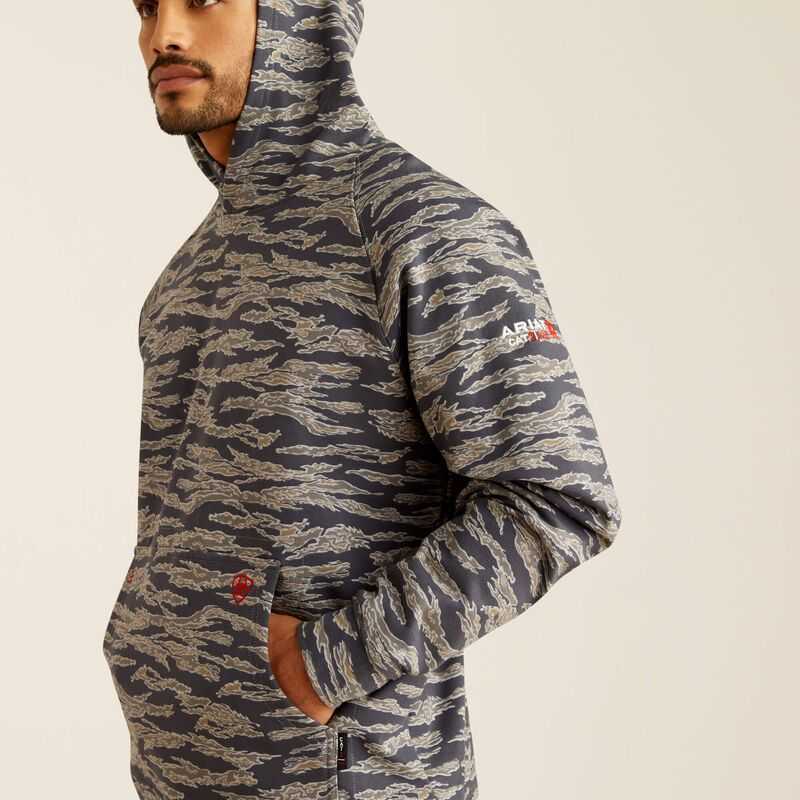 Ariat FR Smoke Hoodie Grey Camo | 893NOIJAS