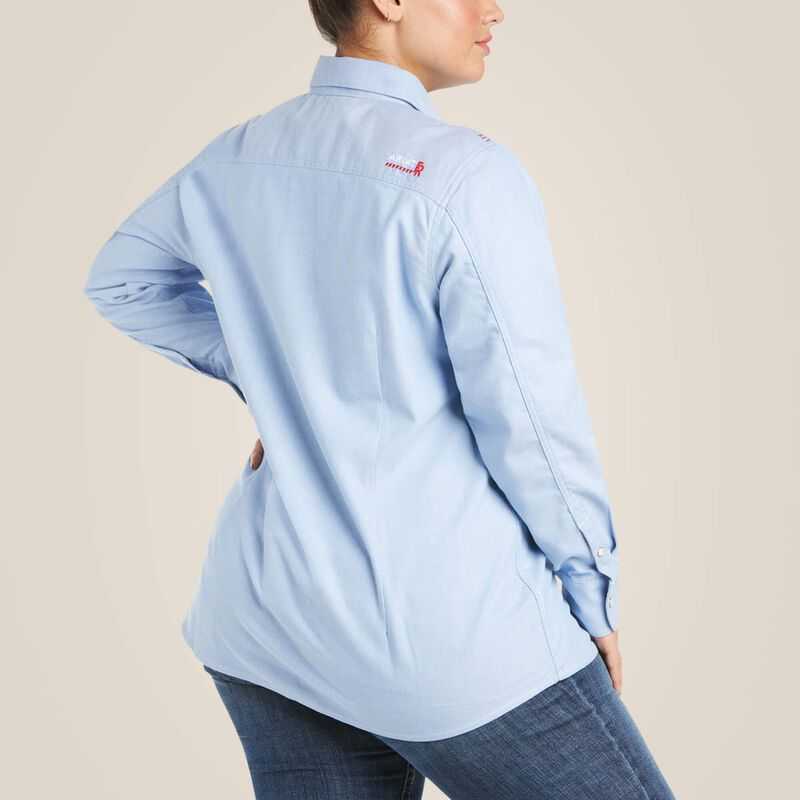 Ariat FR Solid DuraStretch Snap Work Shirt Blue | 597LMPGJN