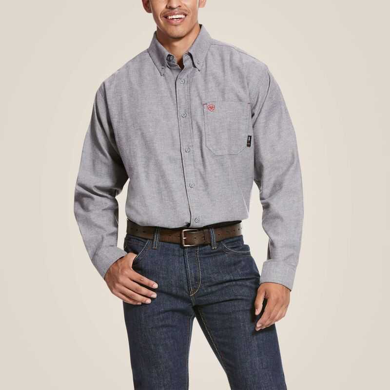 Ariat FR Solid Twill DuraStretch Work Shirt Navy | 854PJVXZF