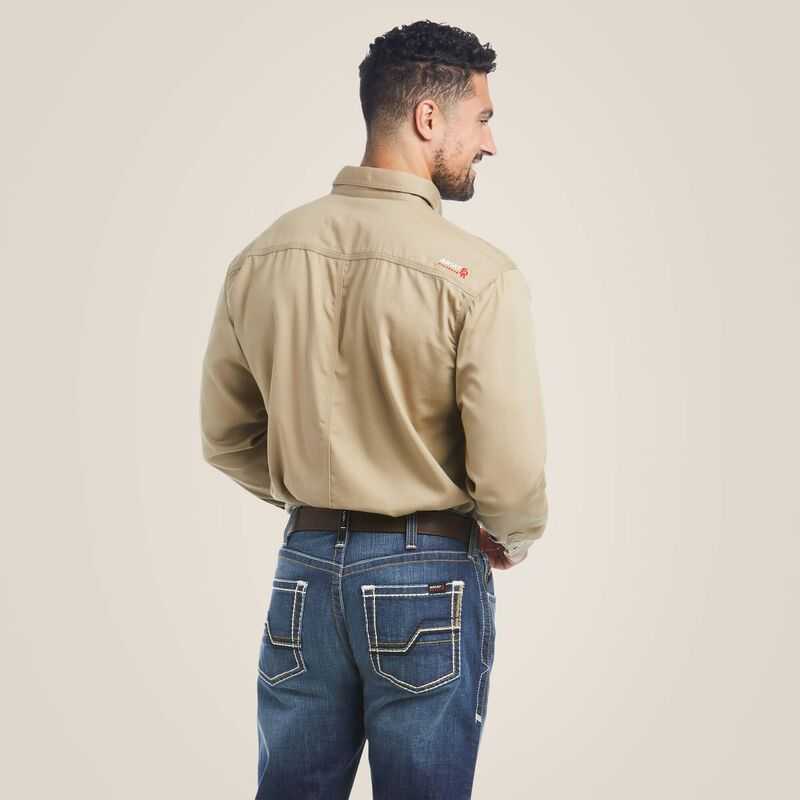 Ariat FR Solid Work Shirt Khaki | 324WMGHXC