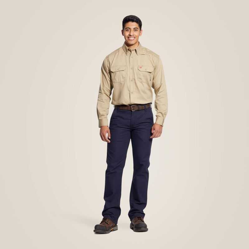 Ariat FR Solid Work Shirt Khaki | 324WMGHXC