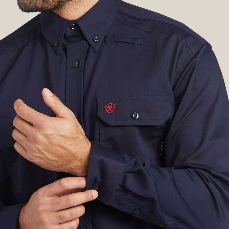 Ariat FR Solid Work Shirt Navy | 291BDJHZV