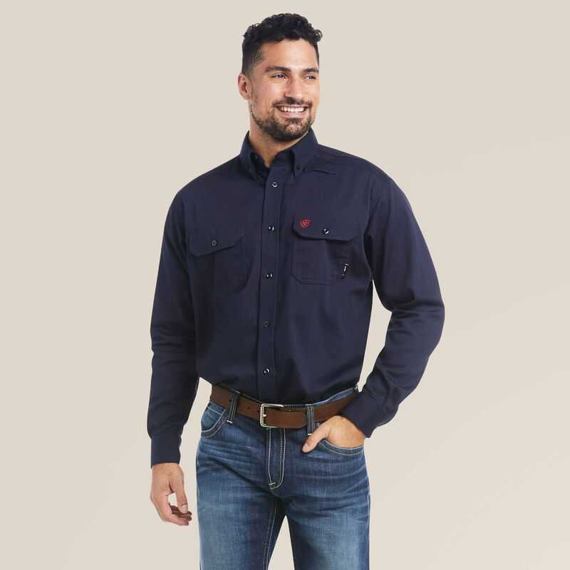 Ariat FR Solid Work Shirt Navy | 291BDJHZV