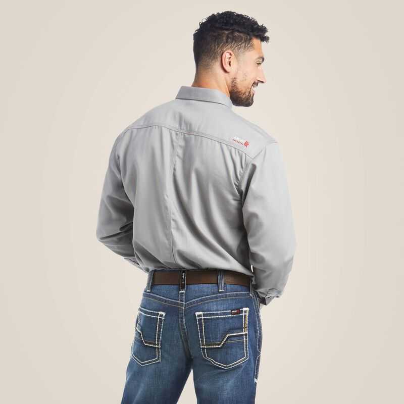 Ariat FR Solid Work Shirt Silver | 753XASYEF