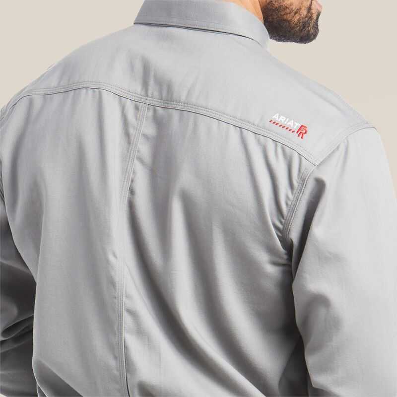 Ariat FR Solid Work Shirt Silver | 753XASYEF