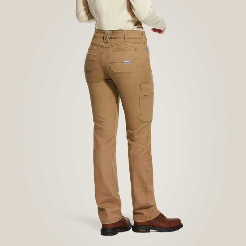 Ariat FR Stretch DuraLight Canvas Stackable Straight Leg Pant Khaki | 413NPSOTL